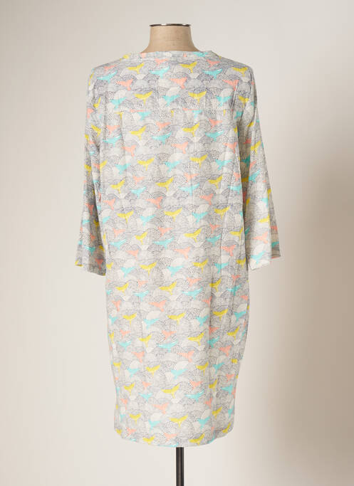 Robe mi-longue manches 3/4 manches 3/4 gris PARAMITA femme
