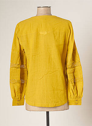 Blouse poignets boutonnés avec fente manches longues jaune WHITE STUFF femme