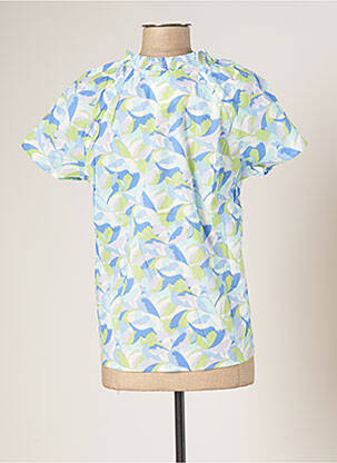 Blouse imprimé fleurs manches courtes bleu LA FIANCÉE femme