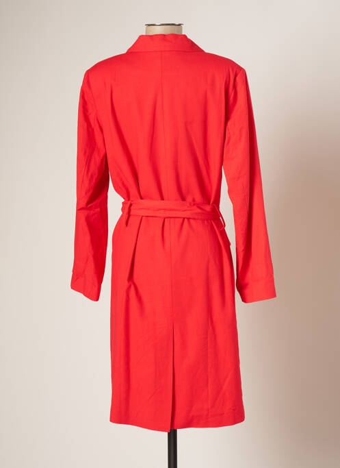 Manteau long coupe cintrée sans capuche rouge ZILCH femme