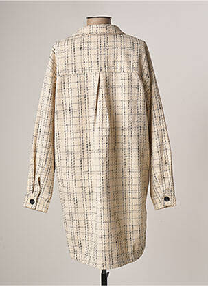 Manteau long coupe droite sans capuche beige KAFFE femme