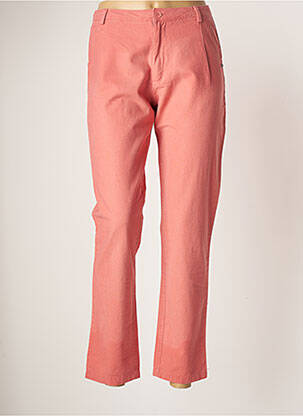Pantalon chino fermeture zippée sous rabat boutonné taille normale rose GOUBI femme