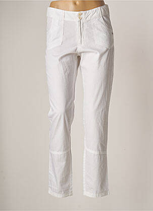 Pantalon droit fermeture zippée sous rabat boutonné taille normale blanc GOUBI femme