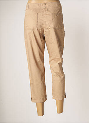 Pantalon droit fermeture zippée sous rabat boutonné taille normale beige GOUBI femme