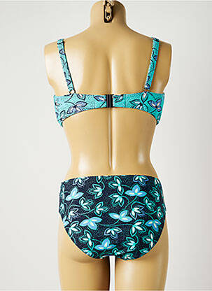 Maillot de bain 2 pièces stretch haut soutien-gorge emboitant bleu SUNMARIN femme