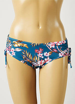 Bas de maillot de bain imprimé fleurs shorty bleu OLYMPIA femme