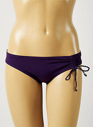Bas de maillot de bain effet matière satinée culotte violet MAISON LEJABY femme