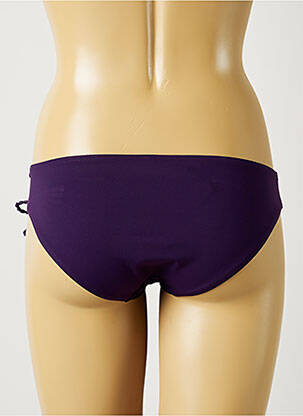 Bas de maillot de bain effet matière satinée culotte violet MAISON LEJABY femme