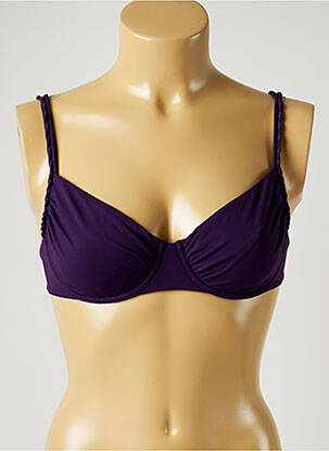 Haut de maillot de bain stretch haut soutien-gorge emboitant violet MAISON LEJABY femme