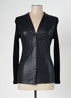 Chemisier coupe cintrée manches longues noir VITTORIA B femme