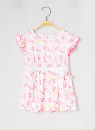 Robe mi-longue volants manches courtes rose BILLIEBLUSH fille
