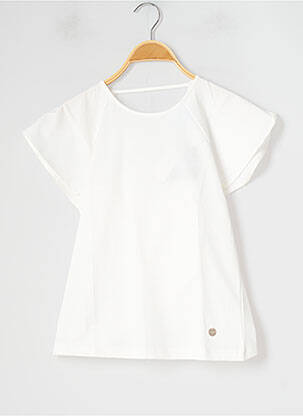 T-shirt tissage jersey manches courtes blanc LANVIN fille