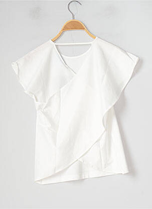 T-shirt tissage jersey manches courtes blanc LANVIN fille