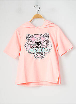Sweat-shirt à capuche rose KENZO pour fille
