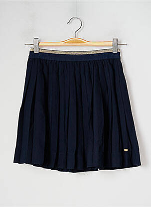 Jupe mi-longue tissage plissé bleu 3 POMMES fille