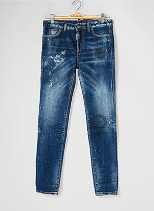 Jeans coupe slim bleu DSQUARED2 pour fille