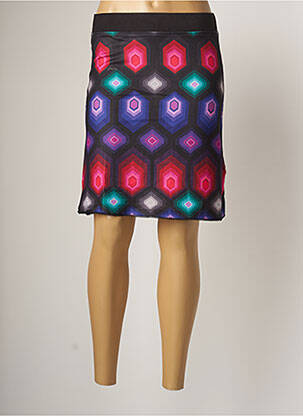 Jupe mi-longue taille normale noir 101 IDEES femme