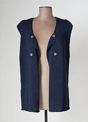 Gilet sans manche coupe cintrée bleu MONTAGUT femme