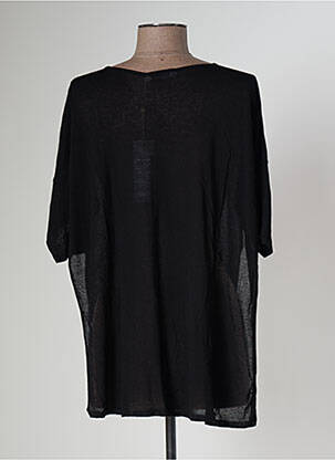 Pull coupe droite manches courtes noir POLES femme