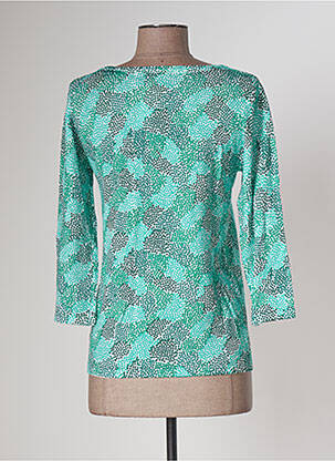 Pull coupe cintrée manches 3/4 vert DAMART femme