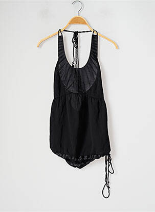 Top tissage crêpe sans manche noir VILA femme