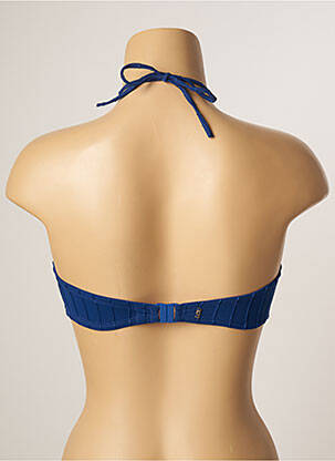 Haut de maillot de bain stretch haut soutien-gorge balconnet bleu LOU femme
