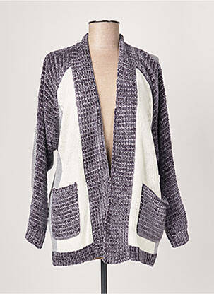 Gilet manches longues col châle gris ODEMAI femme