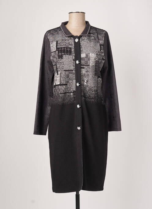 Robe mi-longue manches longues manches longues noir LO! LES FILLES femme