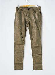 Pantalon slim stretch taille normale vert ONE STEP femme