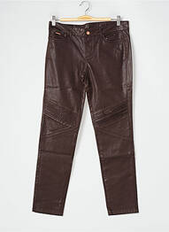 Pantalon slim taille normale taille normale marron ONE STEP femme
