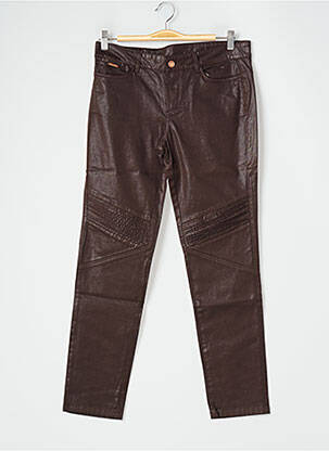 Pantalon slim taille normale taille normale marron ONE STEP femme