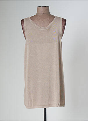 Pull coupe cintrée fines bretelles beige POLES femme