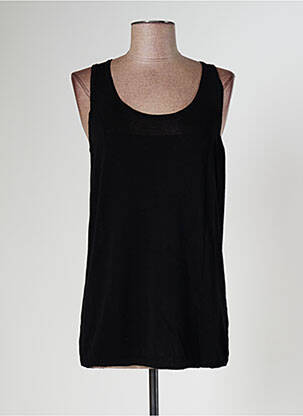 Pull finition bords-côtes fines bretelles noir POLES femme