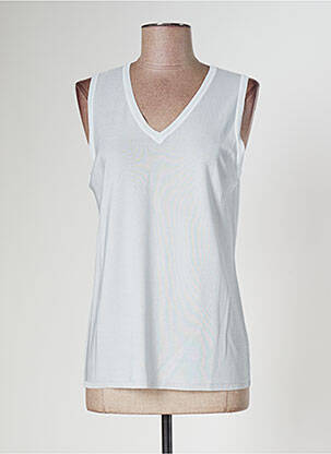 Pull coupe cintrée sans manche gris MONTAGUT femme