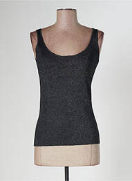 Pull tissage chiné fines bretelles gris POLES femme