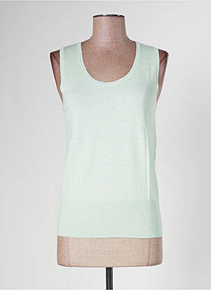Top stretch sans manche vert POLES femme