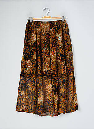 Jupe mi-longue doublure marron SPARKZ femme