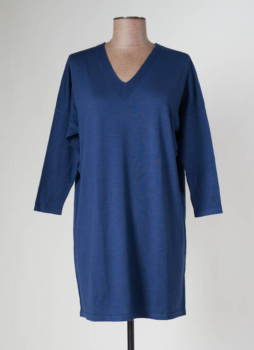 Pull tunique bleu POLES pour femme