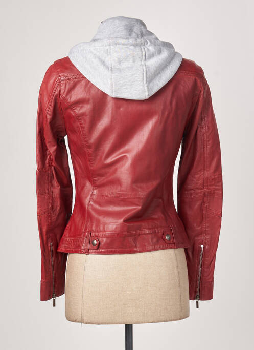 Veste en cuir rouge ROSE GARDEN pour femme