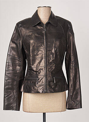 Veste en cuir poches noir DAYTONA femme