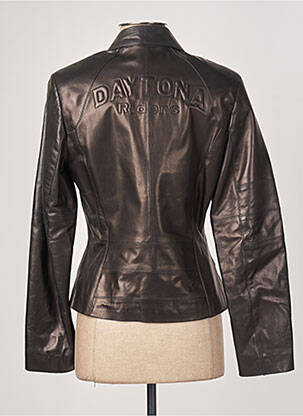 Veste en cuir poches noir DAYTONA femme