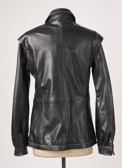 Veste en cuir noir ROSE GARDEN pour femme