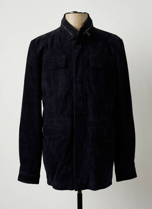 Veste en cuir bleu DAYTONA pour homme