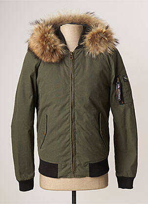 Blouson finition bords-côtes vert DAYTONA homme