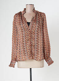 Chemisier coupe fluide manches longues marron MOLLY BRACKEN femme