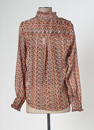 Chemisier coupe fluide manches longues marron MOLLY BRACKEN femme