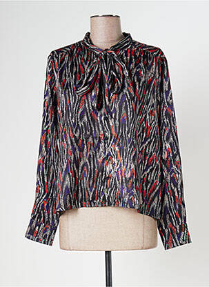 Chemisier imprimé fantaisie manches longues noir MOLLY BRACKEN femme