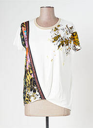 T-shirt sérigraphie manches courtes blanc DESIGUAL femme