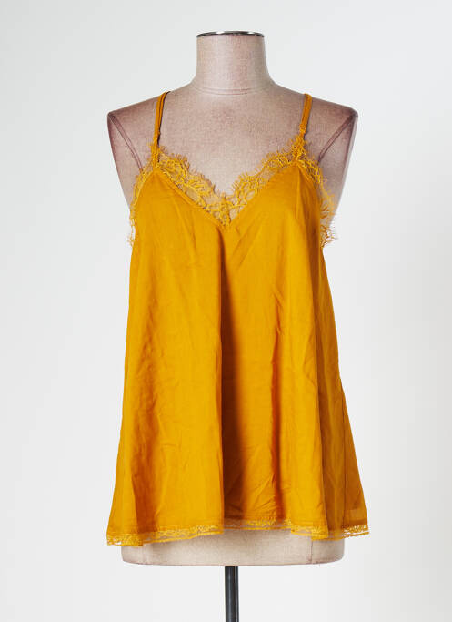Top coupe fluide fines bretelles jaune SCHOOL RAG femme