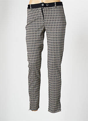 Pantalon chino fermeture zippée sous rabat boutonné taille normale noir LOLA ESPELETA femme